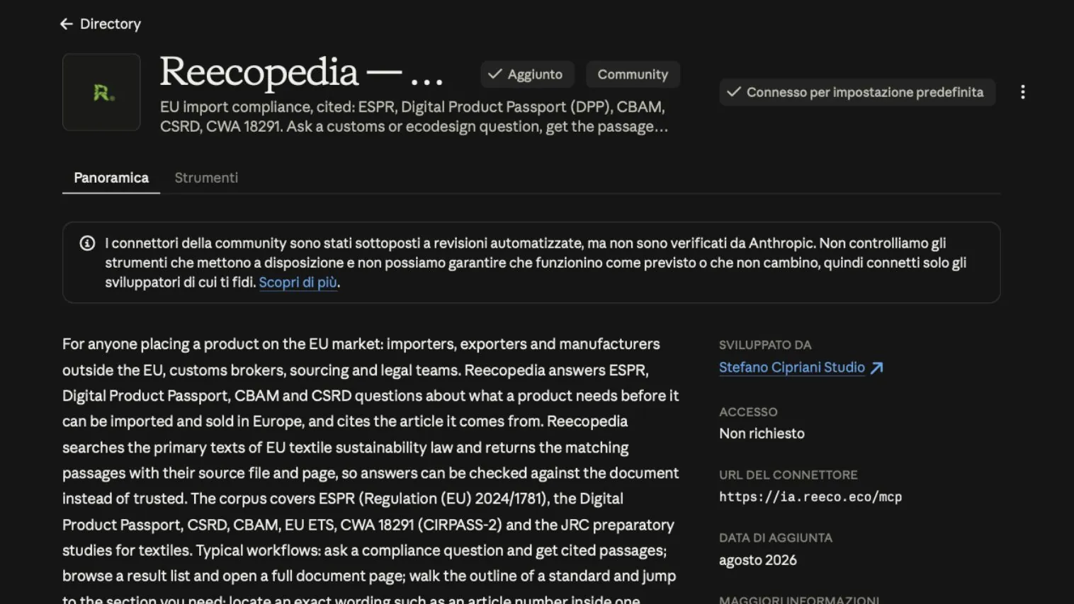 Alat kami Reecopedia kini juga tercantum di direktori Anthropic